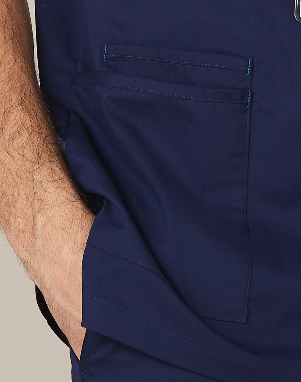 M7650 MENS V-NECK CONTRAST TRIM SCRUB TOP - Image 2