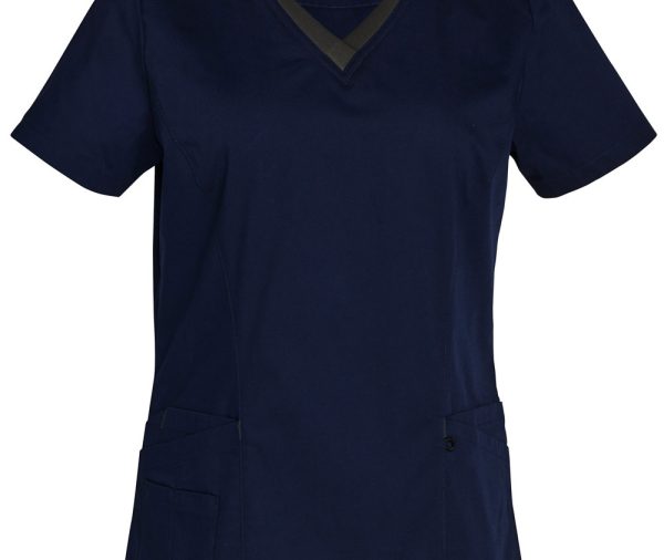 M7660 LADIES V-NECK CONTRAST TRIM SCRUB TOP